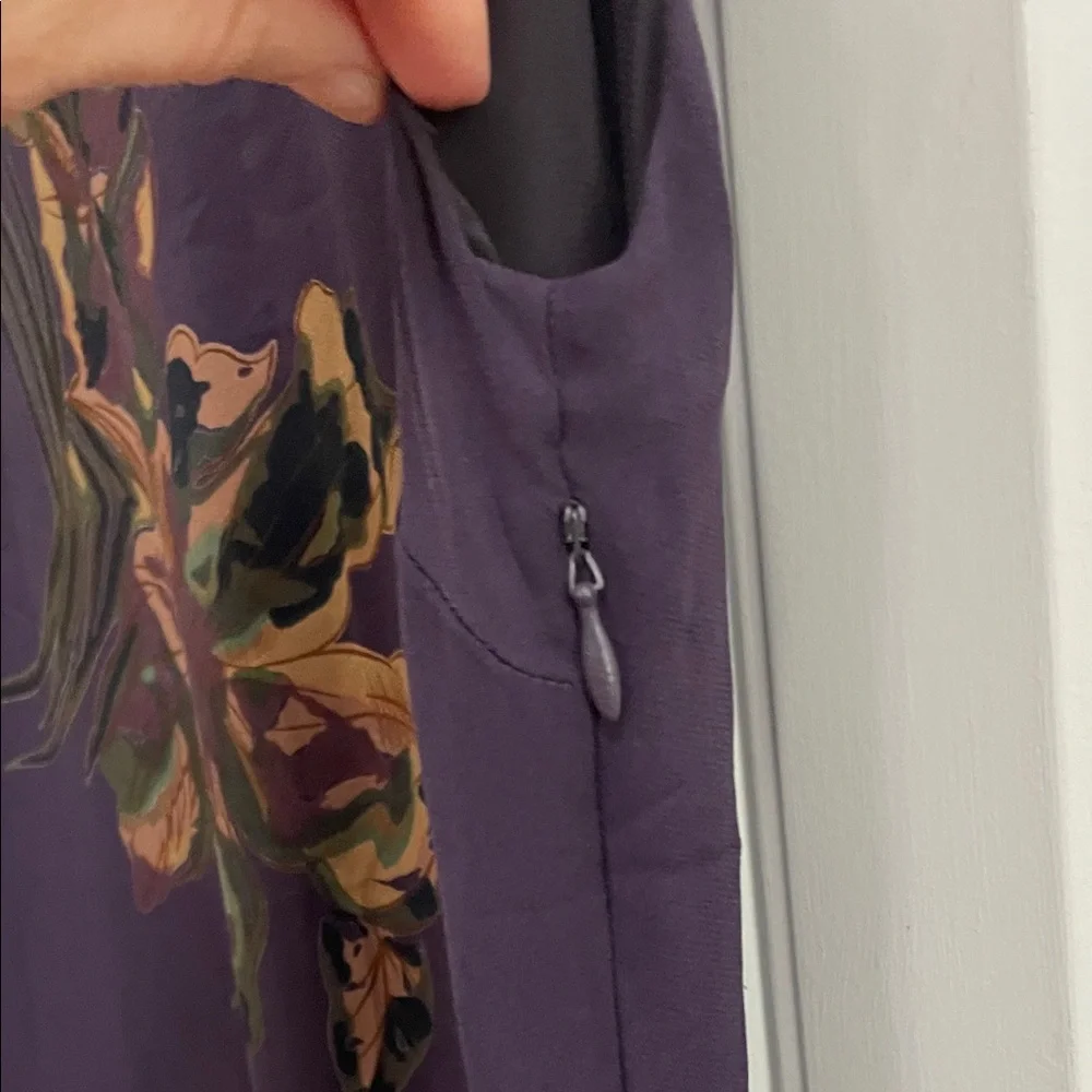 Silk Sleeveless Midi Dress in Deep Purple Floral - Picture 5 of 7